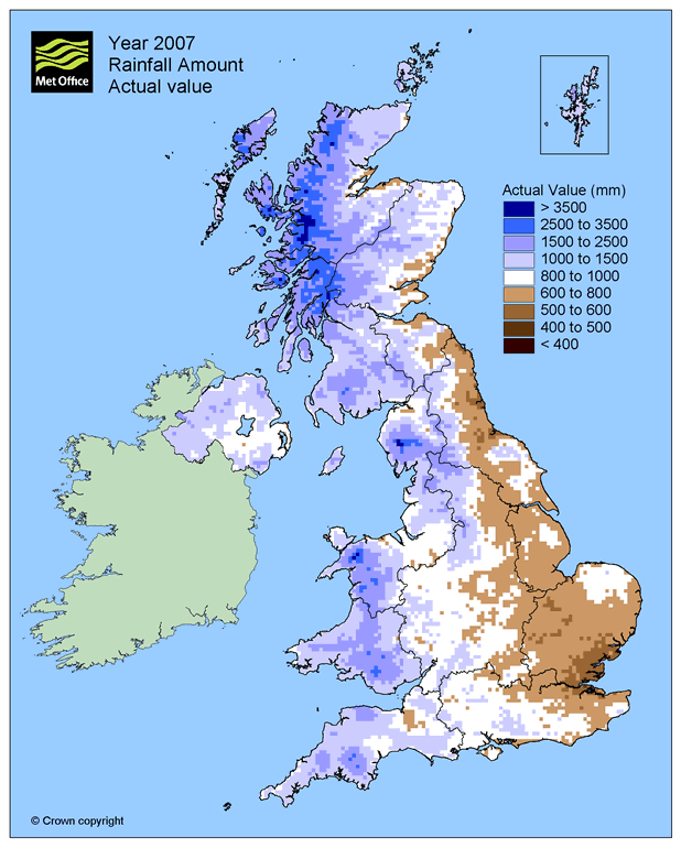 2007  Actual Rainfall
